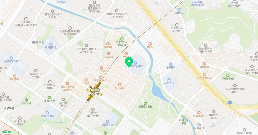 고창초등학교병설유치원 위치 지도
