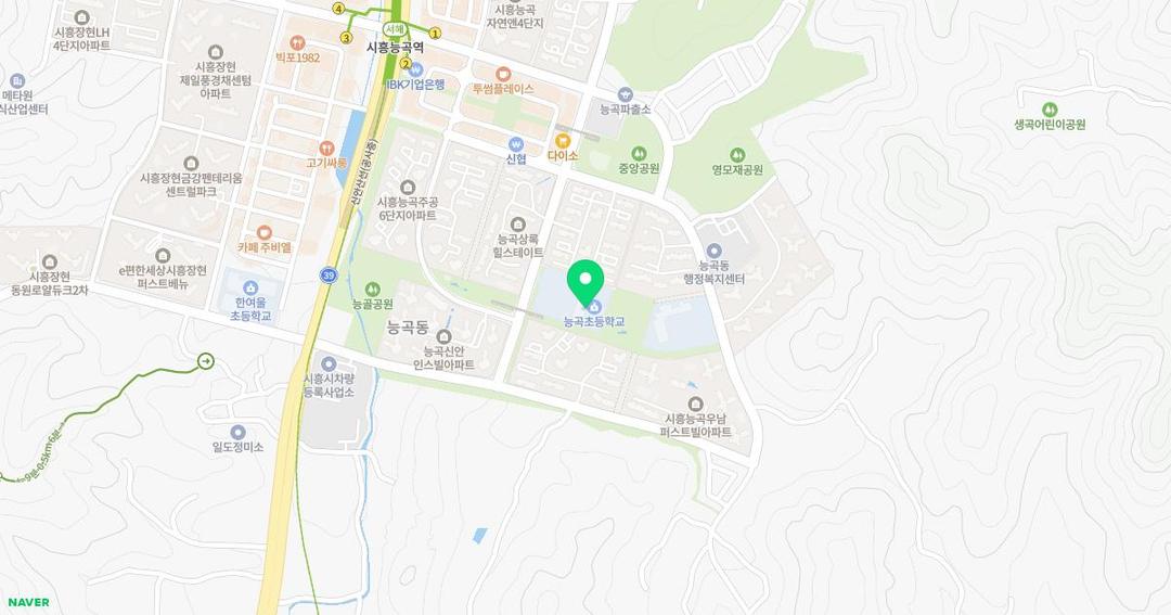 시흥능곡초등학교병설유치원 위치 지도