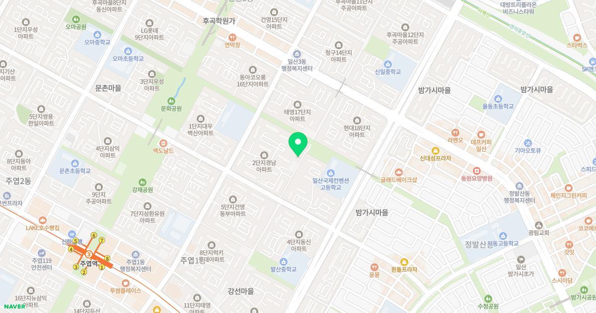 아란유치원 위치 지도