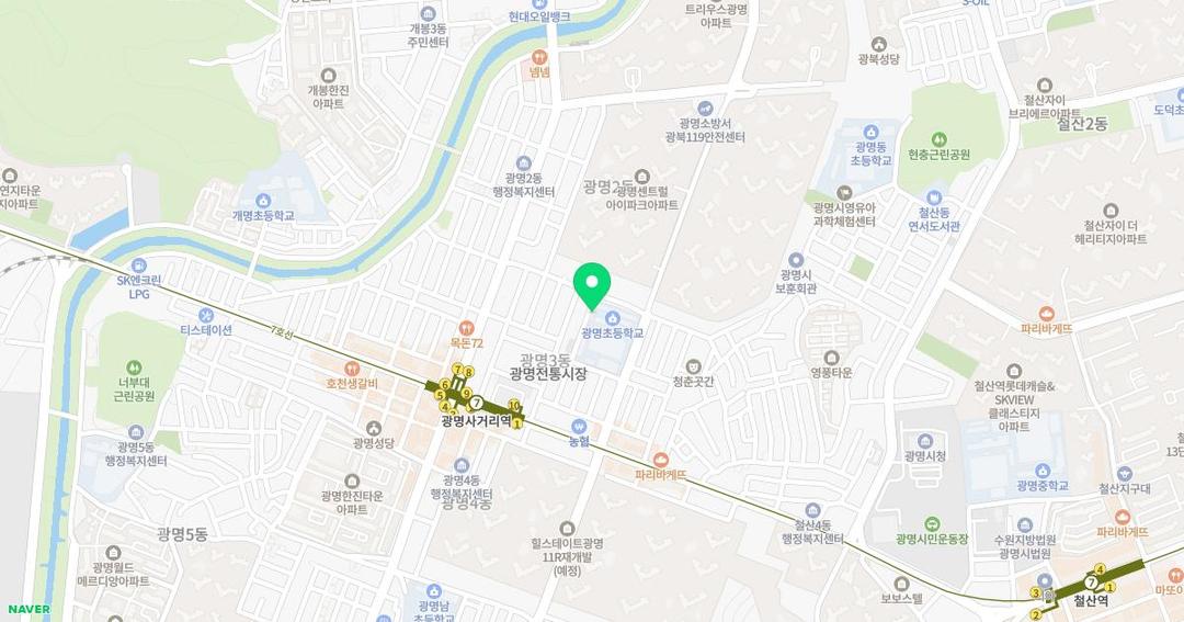 광명초등학교병설유치원 위치 지도