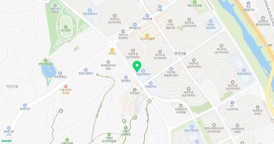 가림초등학교병설유치원 위치 지도