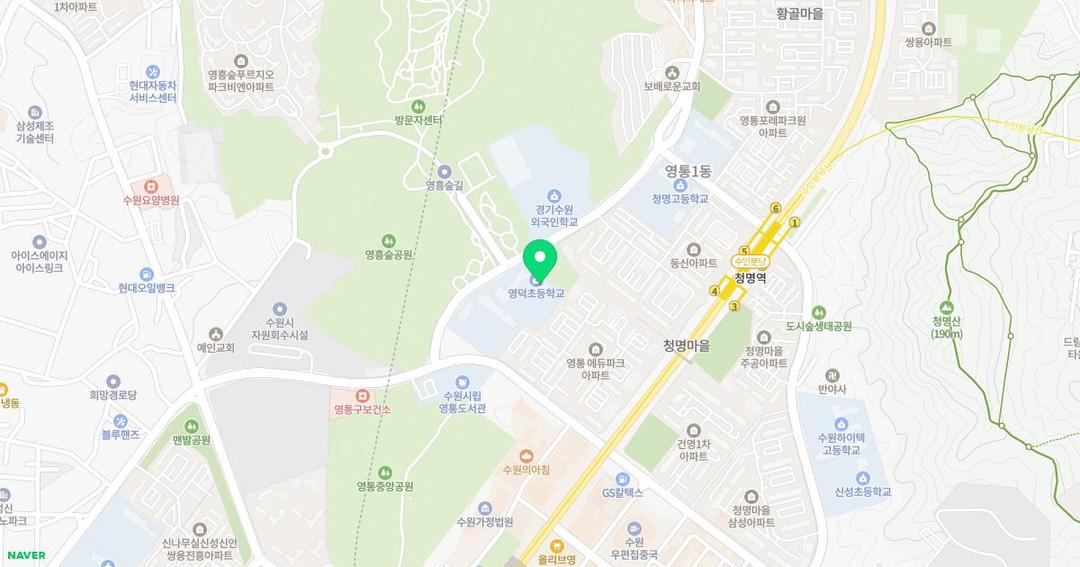 영덕초등학교병설유치원 위치 지도