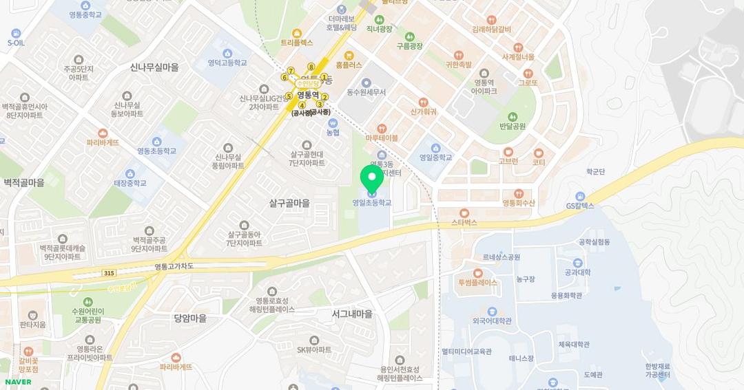 영일초등학교병설유치원 위치 지도