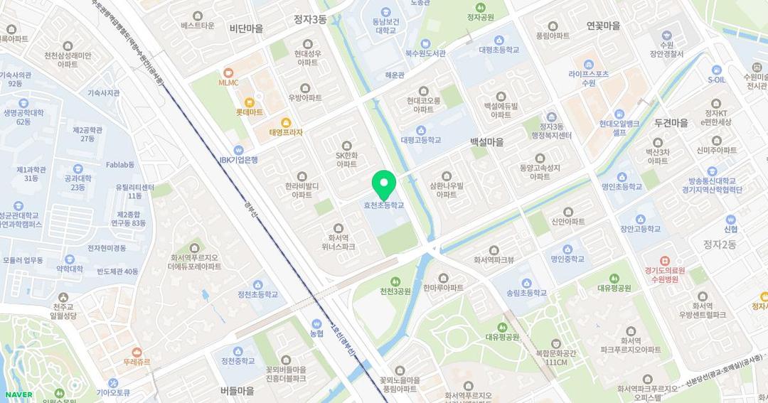 효천초등학교병설유치원 위치 지도