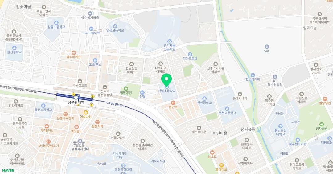 천일초등학교병설유치원 위치 지도