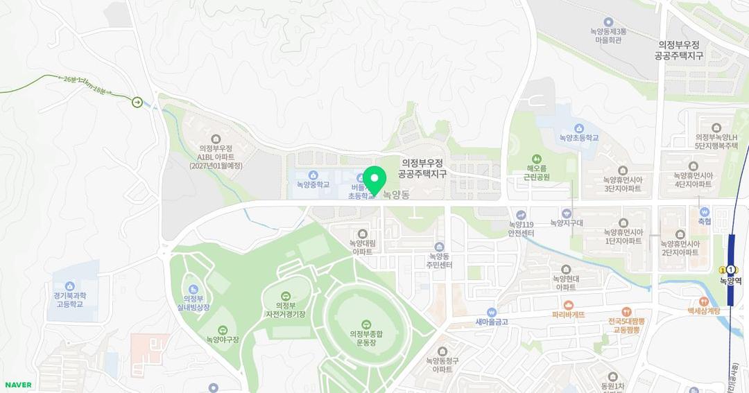 버들개초등학교병설유치원 위치 지도