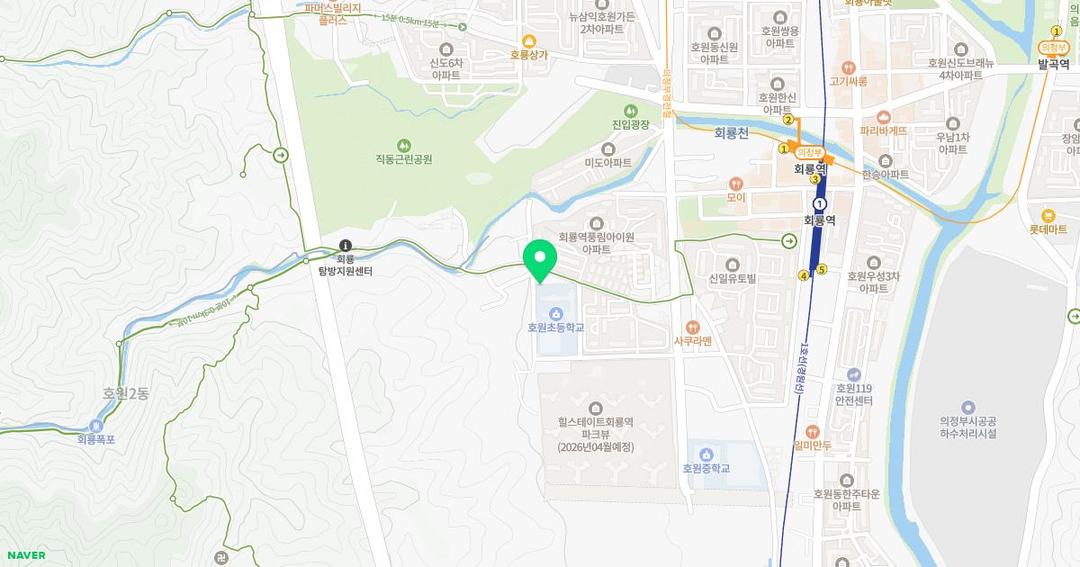 의정부호원초등학교병설유치원 위치 지도
