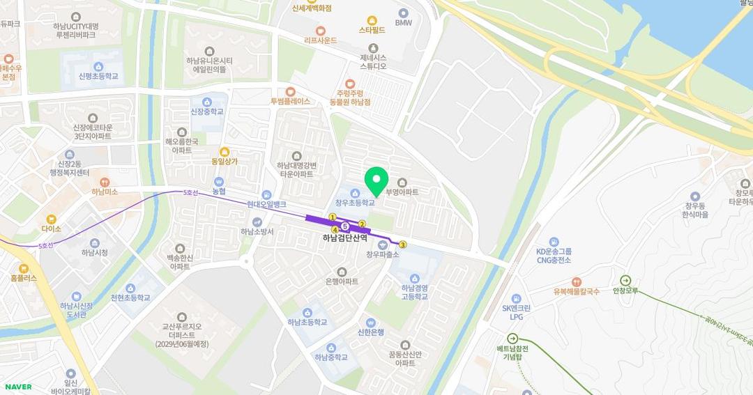 새싹유치원 위치 지도