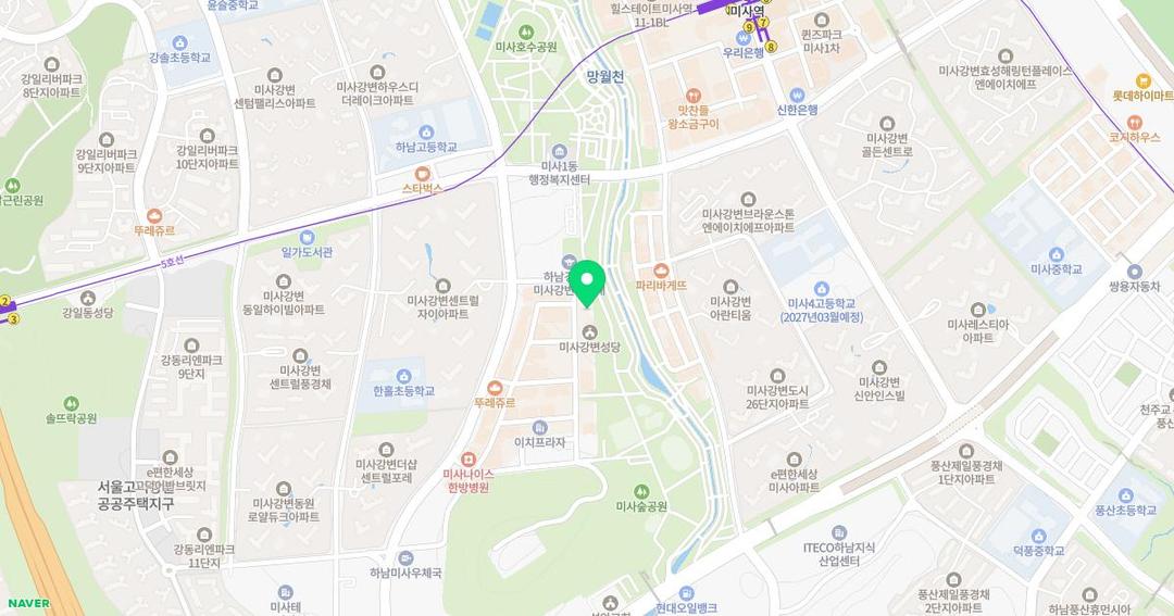 미사랑유치원 위치 지도
