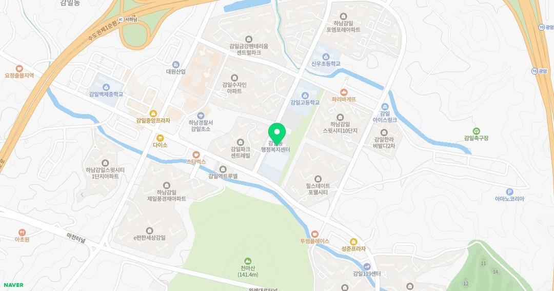 감일유치원 위치 지도