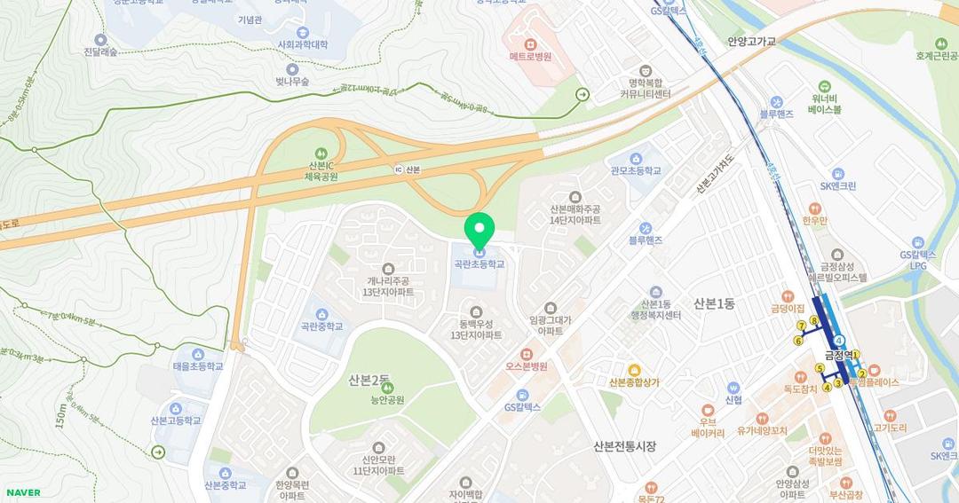 곡란초등학교병설유치원 위치 지도