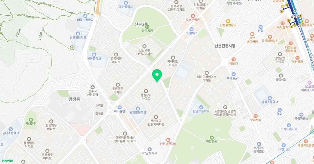 산본유치원 위치 지도