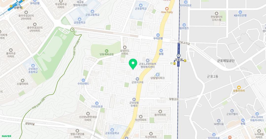 군포유치원 위치 지도