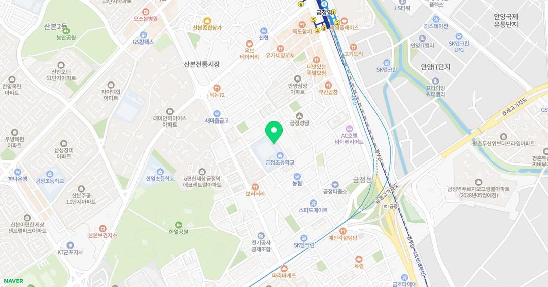 금정초등학교병설유치원 위치 지도