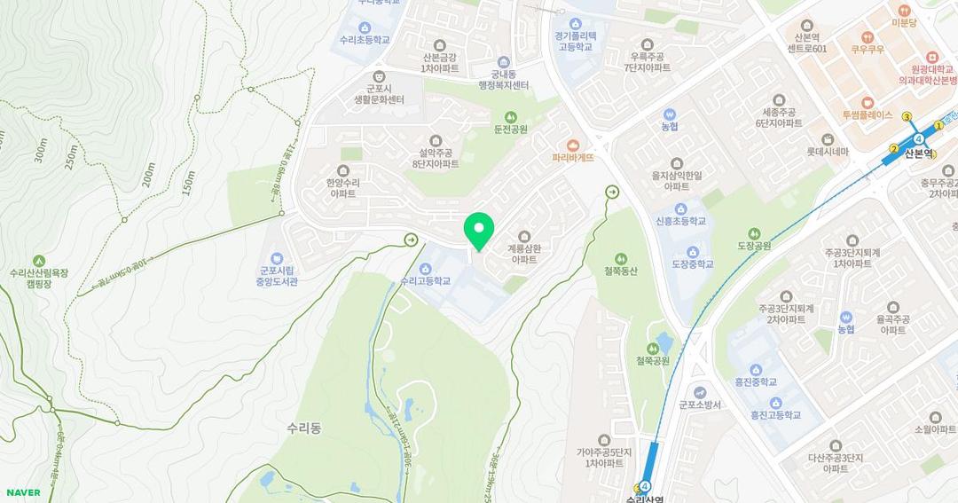 파란마음하얀마음유치원 위치 지도