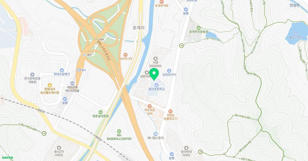 중리초등학교병설유치원 위치 지도