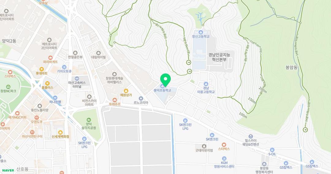 봉덕초등학교병설유치원 위치 지도