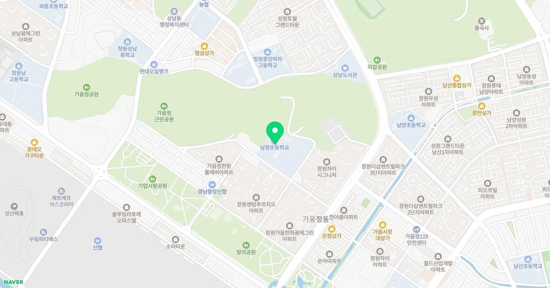 남정초등학교병설유치원 위치 지도