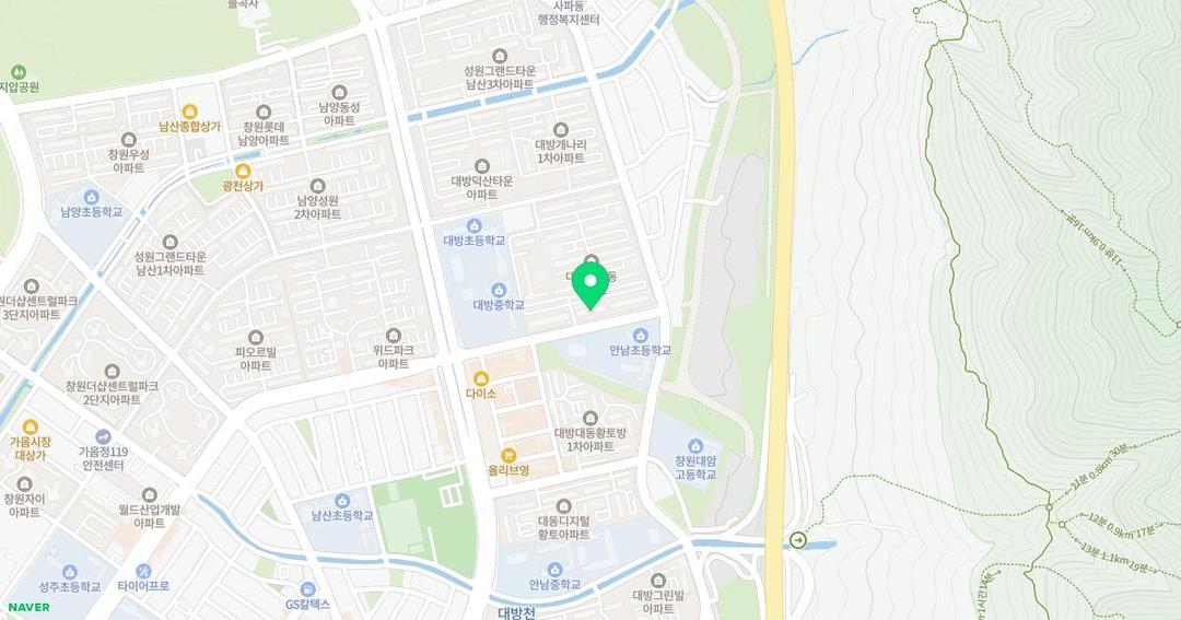 해바라기유치원 위치 지도