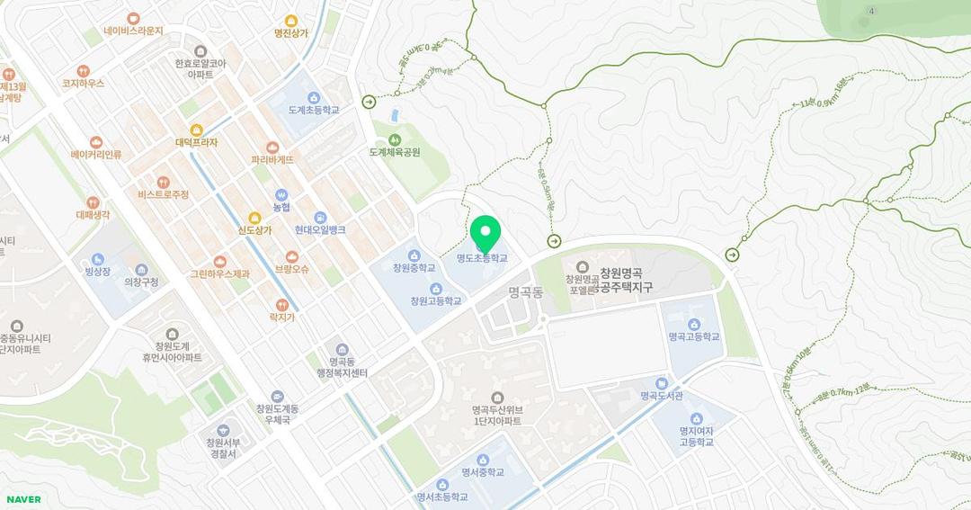 명도초등학교병설유치원 위치 지도