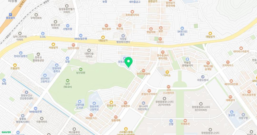 중동초등학교병설유치원 위치 지도