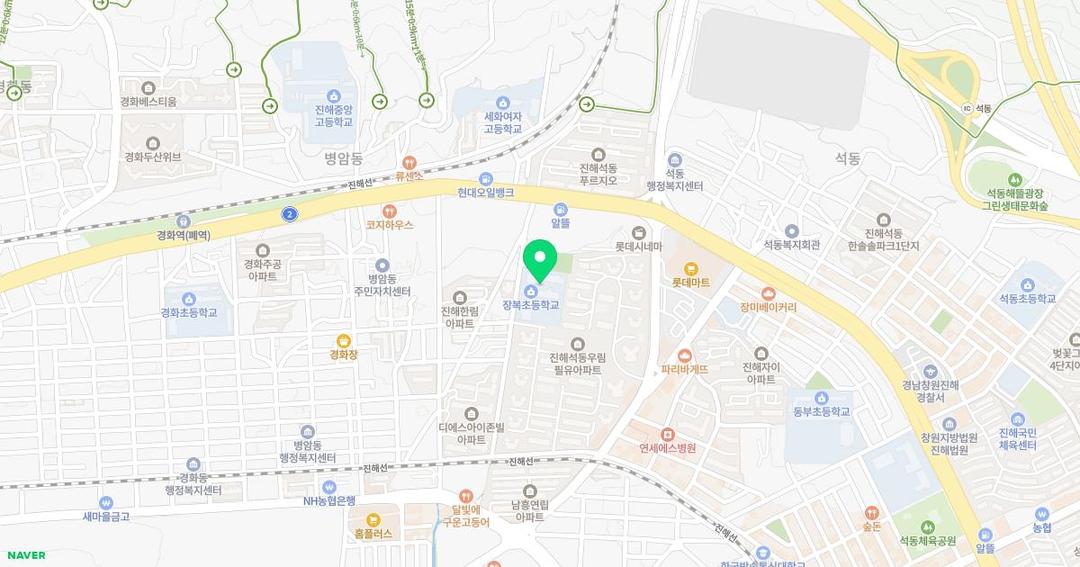 장복초등학교병설유치원 위치 지도