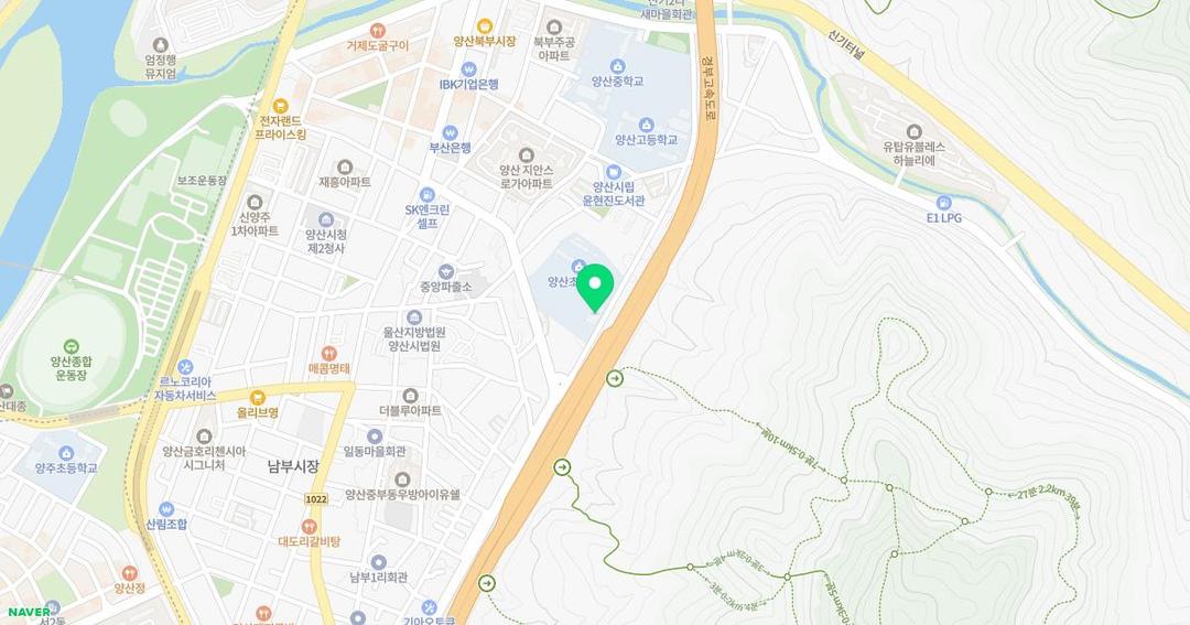 양산초등학교병설유치원 위치 지도