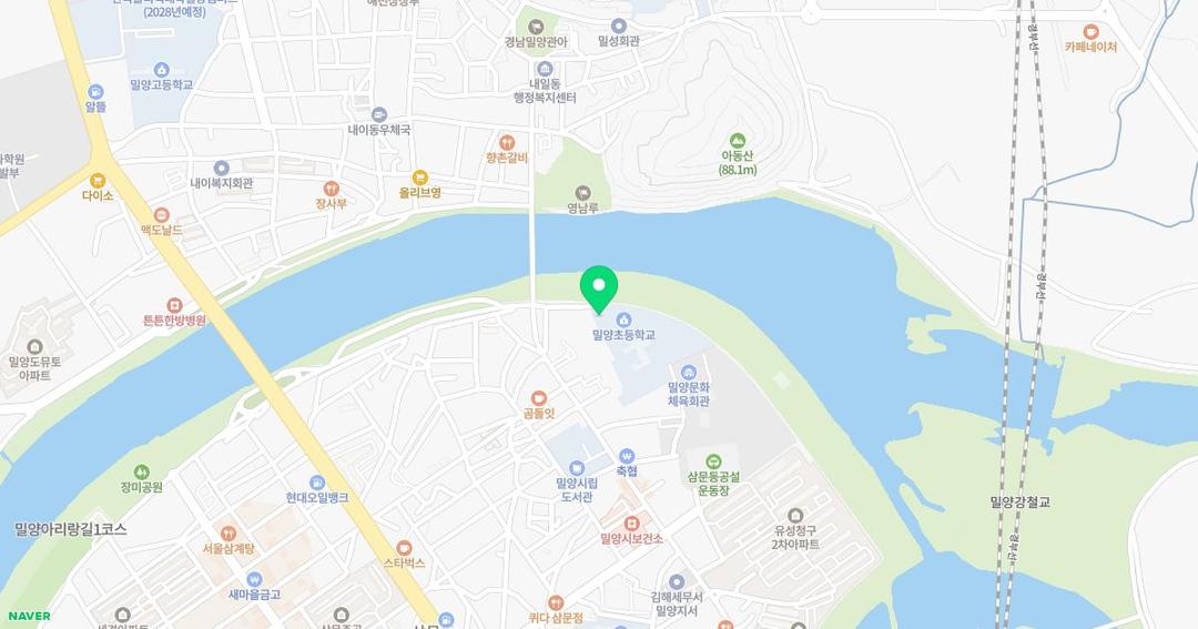 밀양초등학교병설유치원 위치 지도