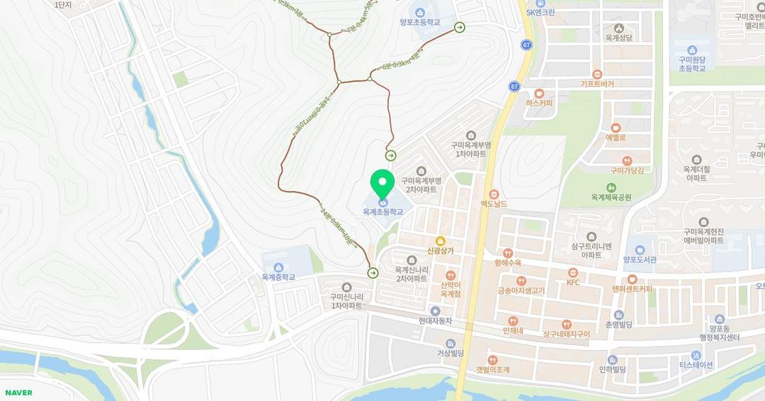 옥계초등학교병설유치원 위치 지도