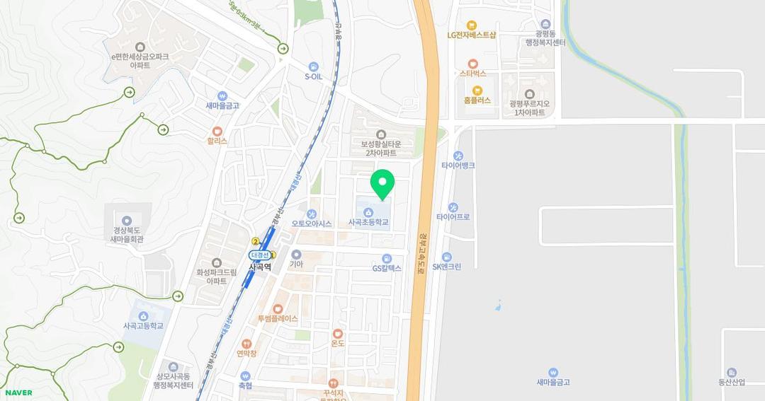 구미사곡초등학교병설유치원 위치 지도