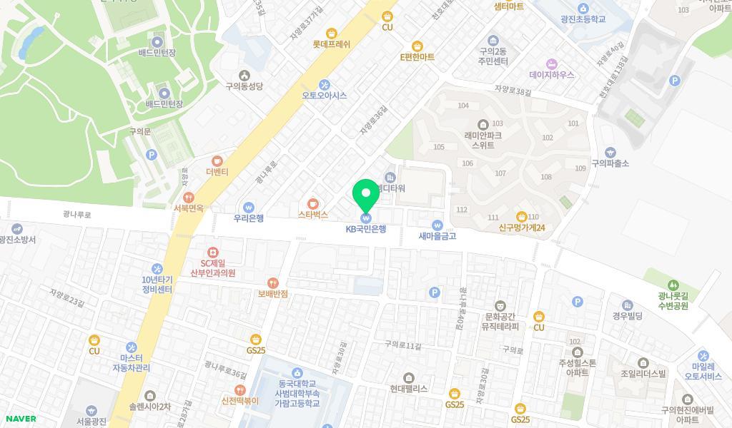KB구의 어린이집 위치 지도
