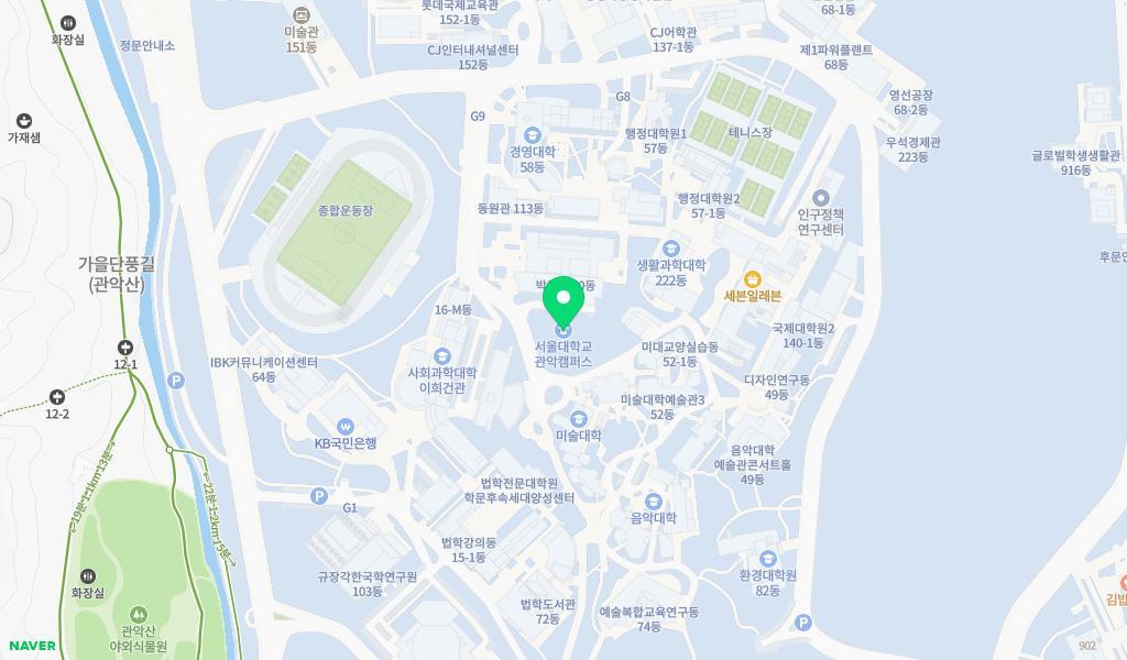 서울대학교어린이보육지원센터 백학어린이집 위치 지도