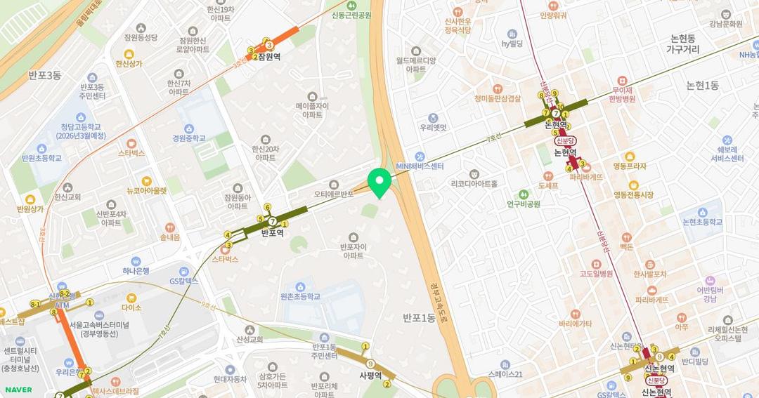 반포자이유치원 위치 지도