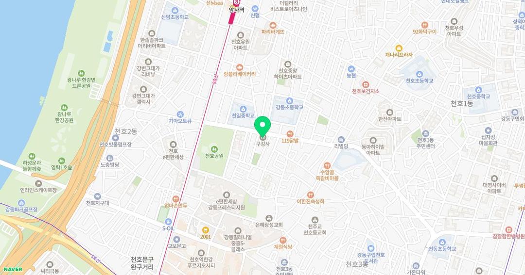 구강사금강유치원 위치 지도