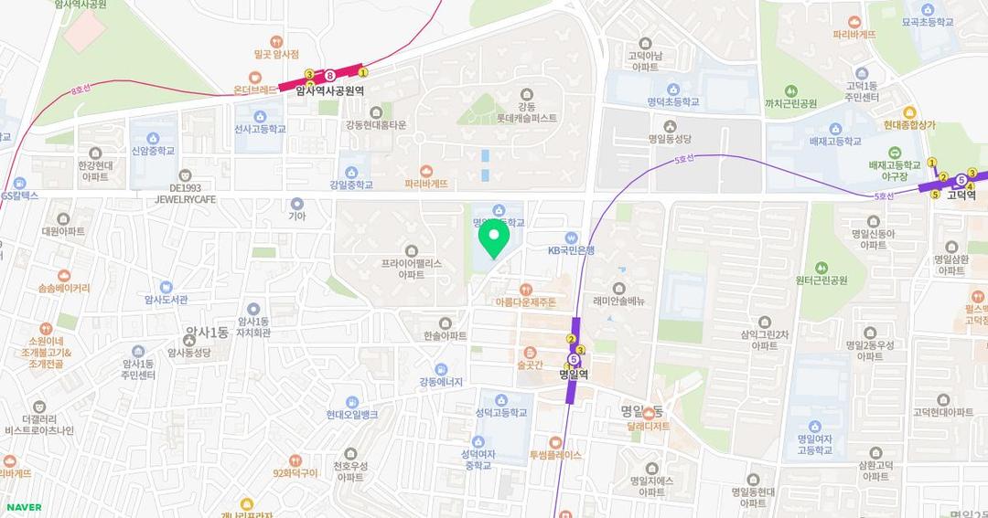 서울명일유치원 위치 지도