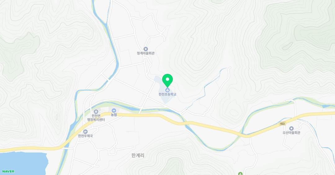 한천초등학교병설유치원 위치 지도