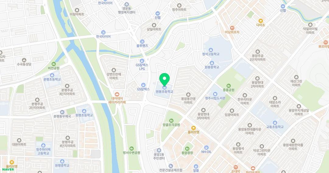 원봉초등학교병설유치원 위치 지도