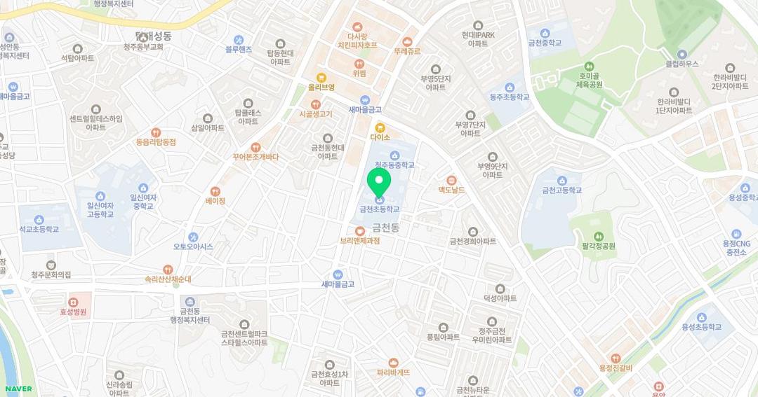 금천초등학교병설유치원 위치 지도