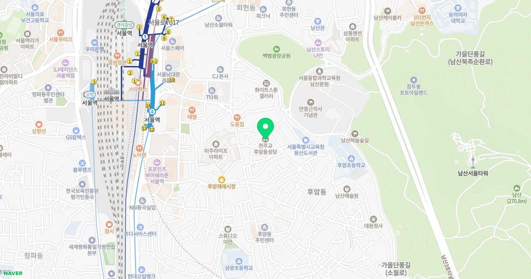 복자유치원 위치 지도