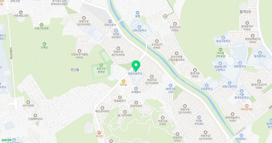 서울번동초등학교병설유치원 위치 지도