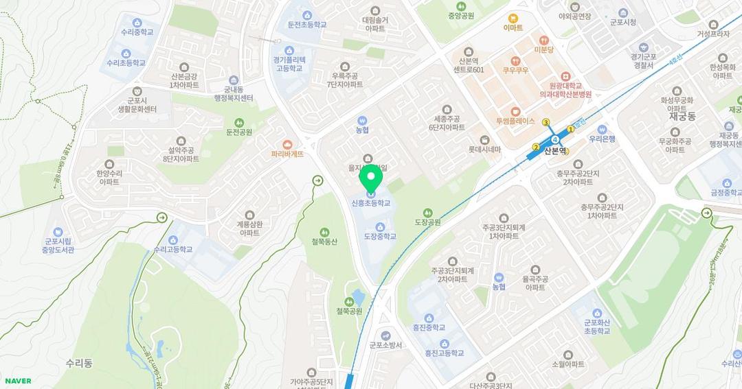 신흥초등학교병설유치원 위치 지도