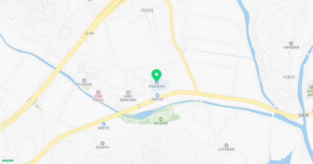 하북초등학교병설유치원 위치 지도